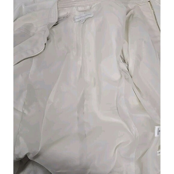 New York & Company Faux Leather Moto Full-Zip Jacket Light Beige Women’s Size XL - Picture 7 of 10